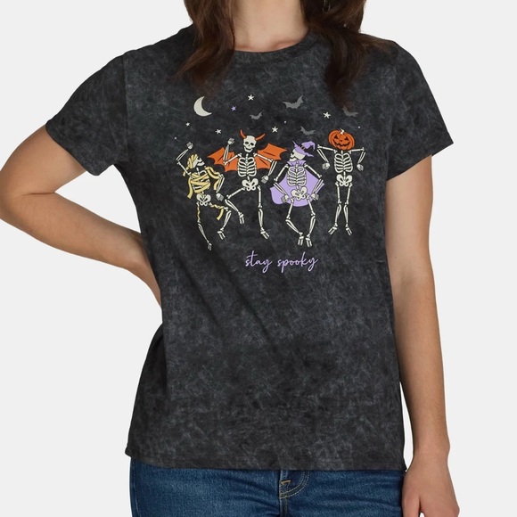 Wound Up Tops - Stay Spooky Skeleton Graphic T-Shirt
